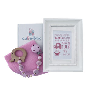 Babybox maedchen Geburtsposter elefant rosa Elefant scaled