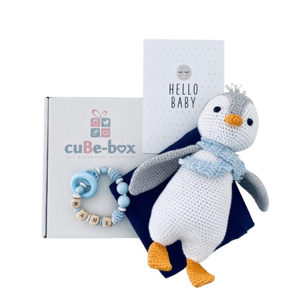 geschenk zur geburt junge personalisiert pinguin